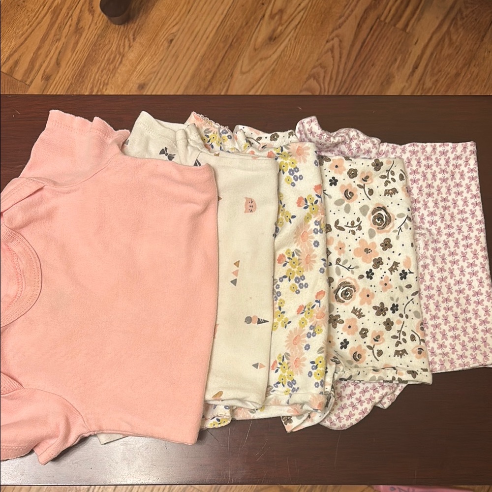 Baby Girl Onesies Set - Pink, Floral, and Patterned